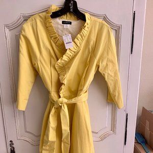 J Crew Yellow Ruffle Coat - with tags